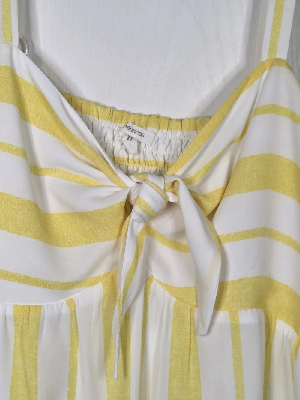 Maurices Summer Sundress - Yellow and White Striped Tie Front Size Medium